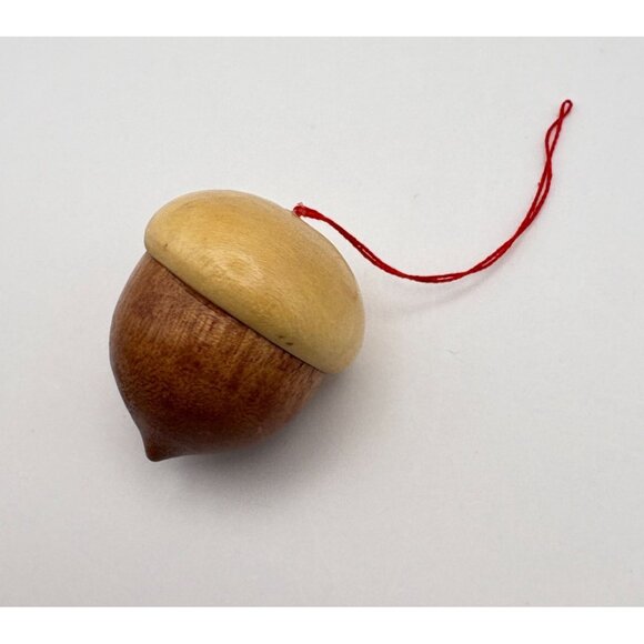 Vintage Wooden Acorn Christmas Tree Ornament Nature Rustic Nut - Picture 2 of 6